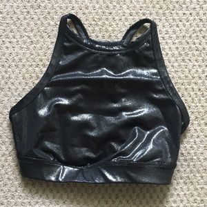 Sparkle high neck sports bra